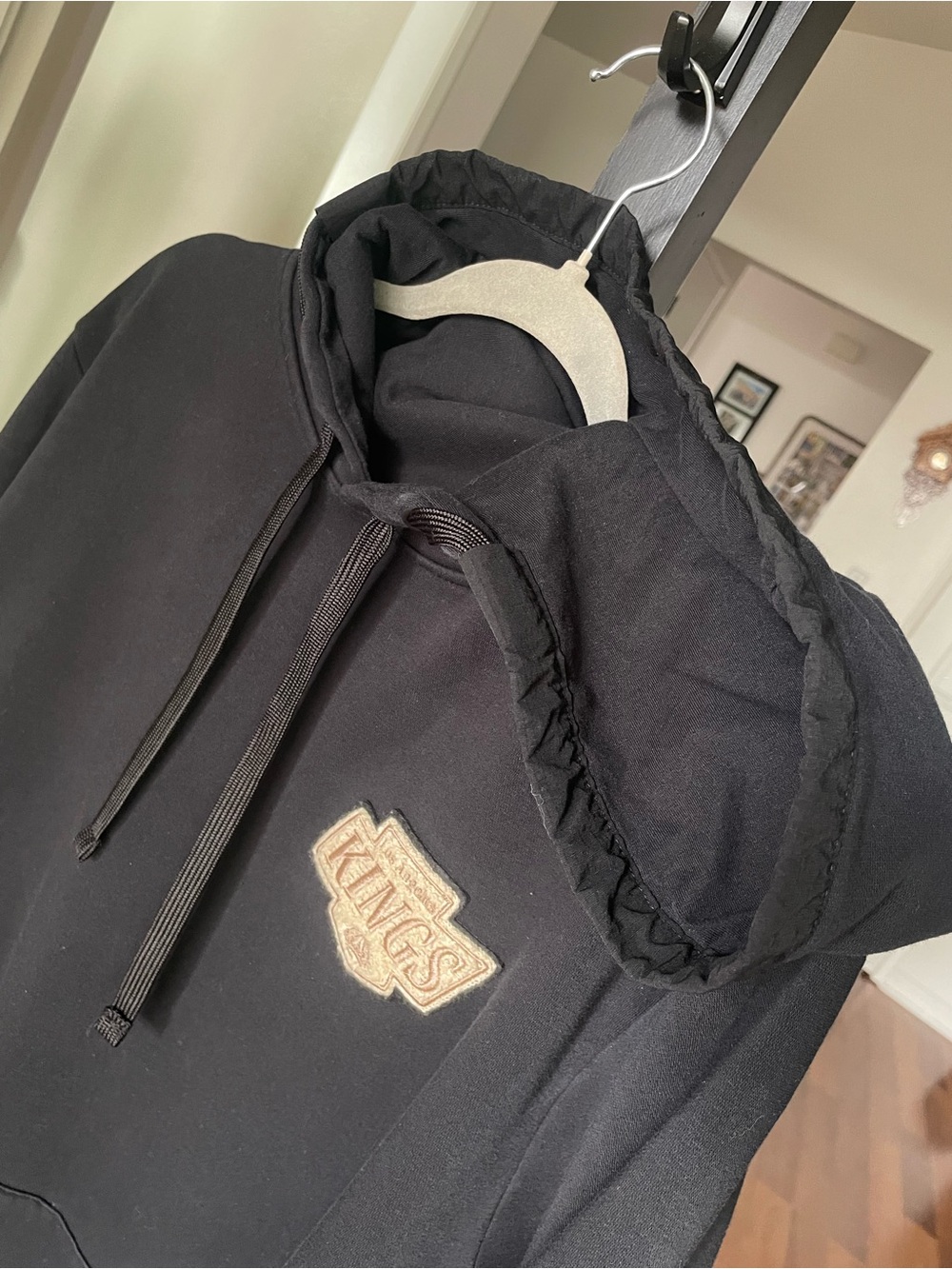 KINGS Embroidered Patch Hooded Sweater - Black / Cream
